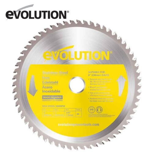 Циркулярен диск 60T за неръждаема стомана 230mm / EVOLUTION S230TCT-60CS / 1