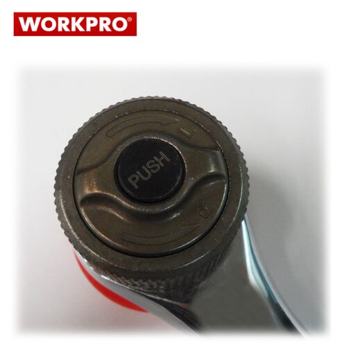 Комплект гедоре ръкохватка с двойно задвижване и вложки 10 части / Workpro W003014 / 2