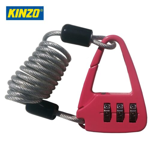 Карабинка за заключване на куфар, със стоманена жица и цифрова ключалка / KINZO 8711252563138 / 1