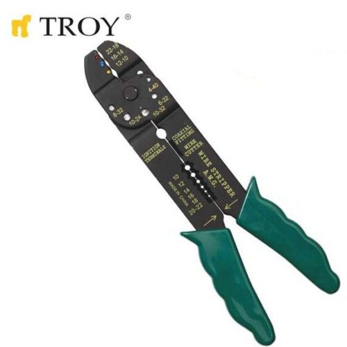 Клещи за кабелни обувки и оголване на кабели 225 мм / TROY 24005 / 1