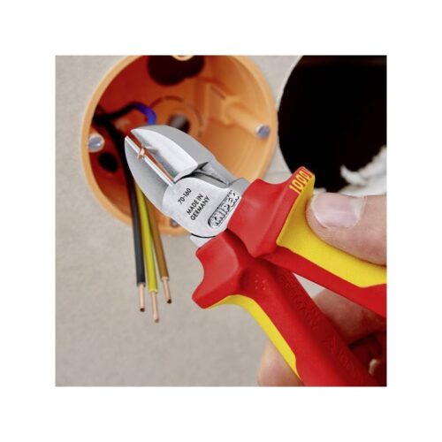 Изолирани клещи странични резачки 160 мм VDE / KNIPEX 7006160 T / с тока на захващане 4