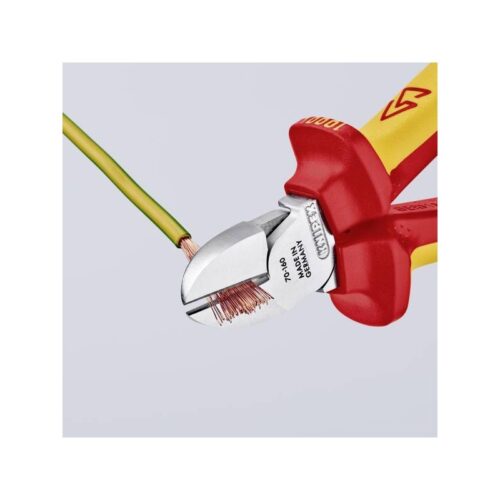 Изолирани клещи странични резачки 160 мм VDE / KNIPEX 7006160 T / с тока на захващане 6