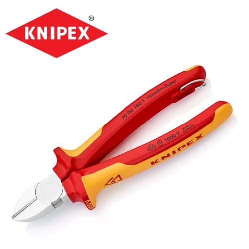 Изолирани клещи странични резачки 160 мм VDE / KNIPEX 7006160 T / с тока на захващане 1