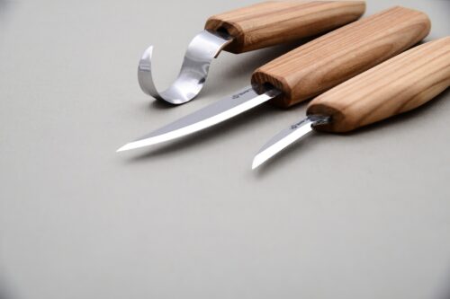 Комплект инструменти за дърворезба 3 ножа и аксесоари / BeaverCraft S13 / 3