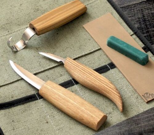 Комплект инструменти за дърворезба 3 ножа и аксесоари / BeaverCraft S13 / 5