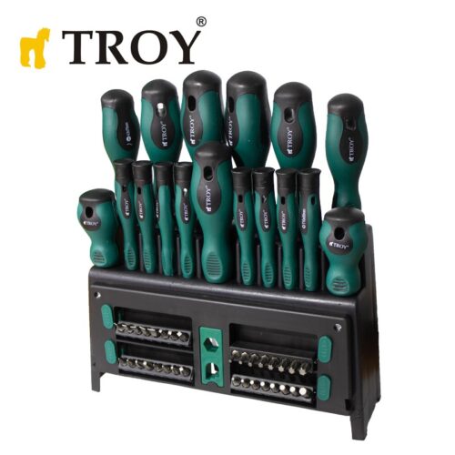 Комплект отвертки и битове с поставка - 50 части / Troy 22350 / 1