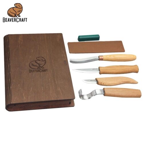 Комплект резбарски ножове - професионални, в кутия за подарък - книга / BeaverCraft S43 book / 1