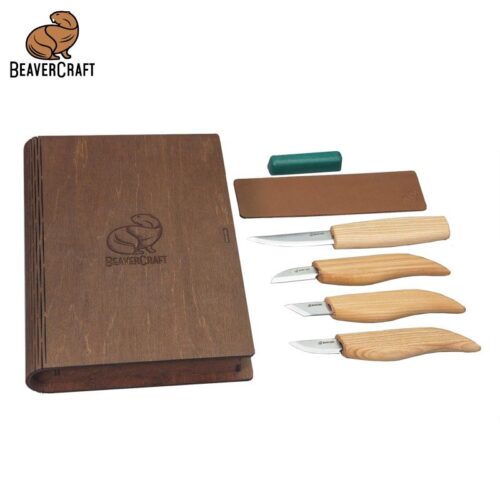 Комплект резбарски ножове в кутия за подарък - книга / BeaverCraft S07 book / 1