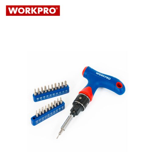 Комплект тресчота Т-образна ръкохватка Dual-drive с накрайници / Workpro W021408 / 3