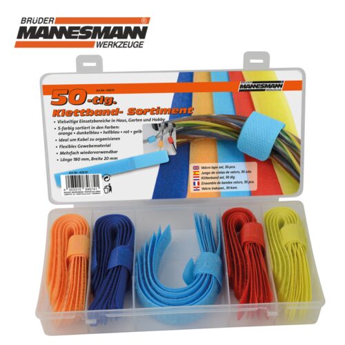 Комплект велкро ленти за кабели 50 броя / Mannesmann 42610 / 4