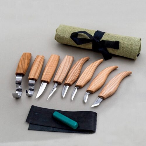 Комплект за дърворезба от 8 ножа с калъф + аксесоари / BeaverCraft S08 / 1