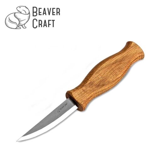 Нож за дърворезба с дървена дръжка 200/80 мм / BeaverCraft C4 / 1