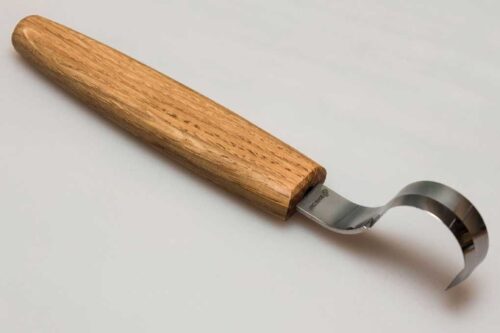 Нож за дърворезба тип лъжица с дръжка от дъб 3