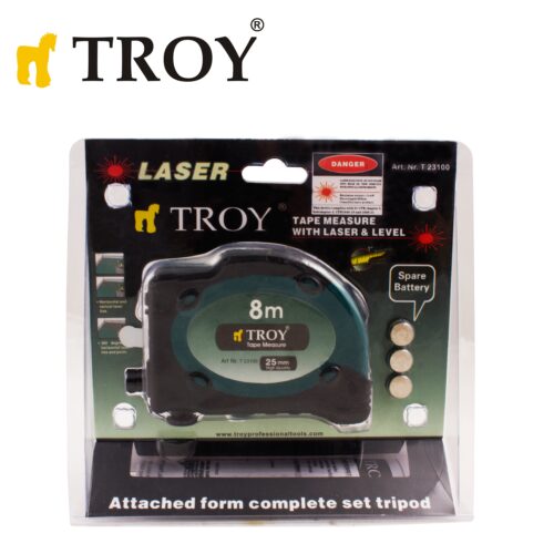 Ролетка със стопер и лазер 8 x 25mm / Troy 23100 / 6