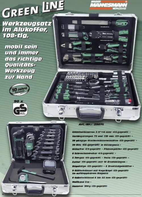 Сервизен куфар с инструменти, 108 части / Mannesmann 29075 / 3
