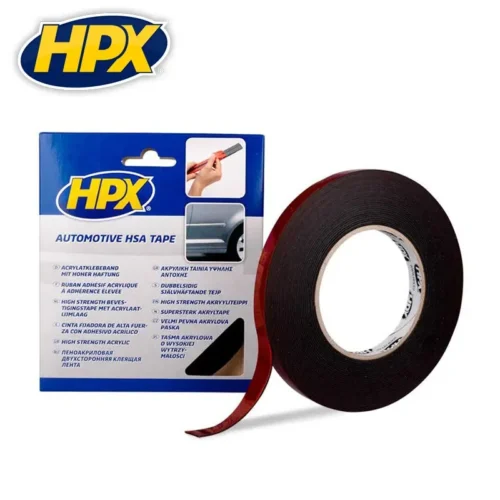 HPX Двойно лепяща лента 9 мм / 10 м, акрилна, антрацит 1