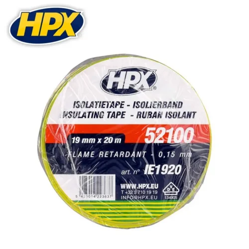 HPX Изолационна лента VDE 19 мм / 20 м Жълто - Зелена 1