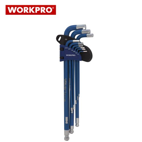 Комплект шестограмни ключове с дълго рамо 9 бр. / Workpro W022017 / 1