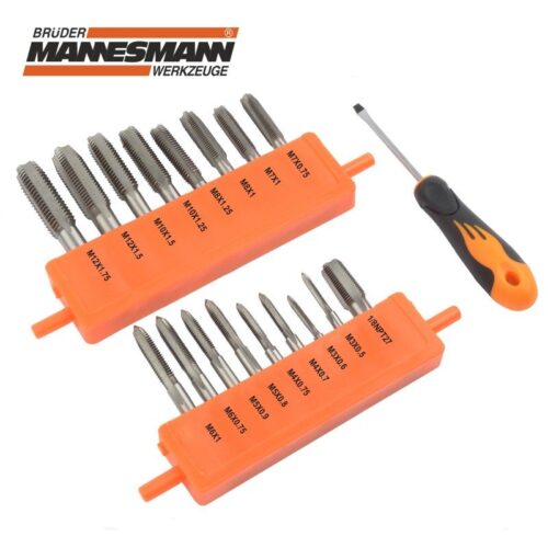 Комплект метчици и плашки / Комплект за нарязване на резби / Mannesmann 53230 / 40 части 4