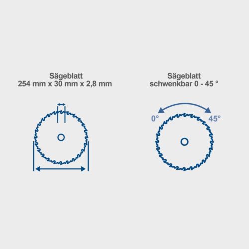 Настоленен циркуляр 2000W, 254мм, Scheppach HS250L / 5901313904 / 6