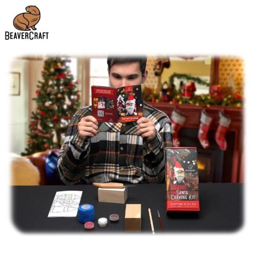 Комплект Дядо Коледа - пълен комплект за начинаещи със заготовка, длета и бои / BeaverCraft DIY06 / 6