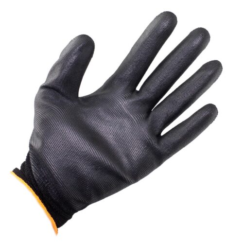 Работни ръкавици - с покритие от нитрил / PROHAND PU 701 13G / черни, размер 8 4