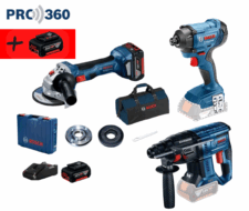 Bosch GWS 180 125mm Акумулаторен ъглошлайф 2x4.0 Ah + Перфоратор GBH 180 + Винтоверт GDR 180 + Чанта / 06019H9021GBH+GDR /
