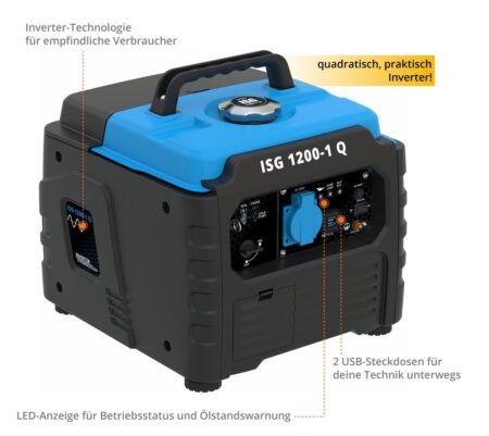 Инверторен генератор за ток 1200W GUDE ISG 1200-1 Q / 40715 / 6