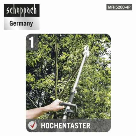 Моторен тример 4в1 Scheppach MFH5200-4P / 5904804904 / 1.8HP 4