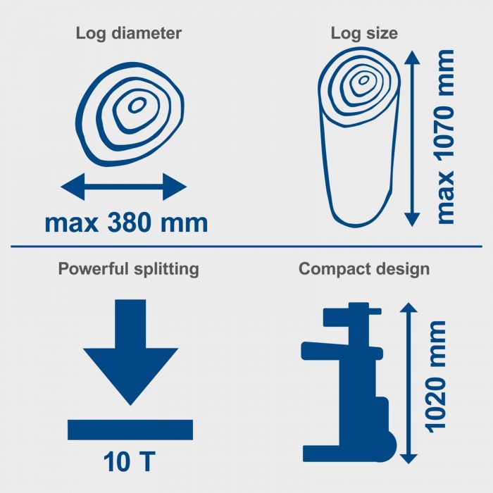 Хидравлична цепачка за трупи 10 тона 3150W Scheppach Compact 10t / 5905423901 / 9
