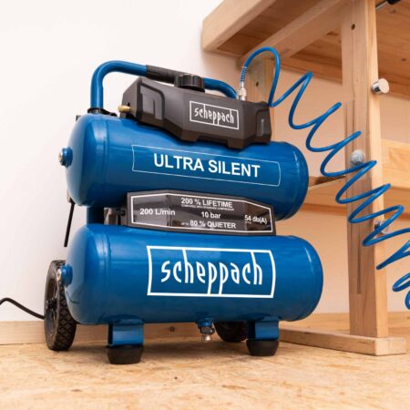 Ултра тих безмаслен Компресор 20л. Scheppach HC20Si-TWIN / 5906145901 / 12