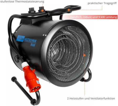 Трифазен електрически калорифер,9 kW, GUDE GH 9 E / 85104 / 3