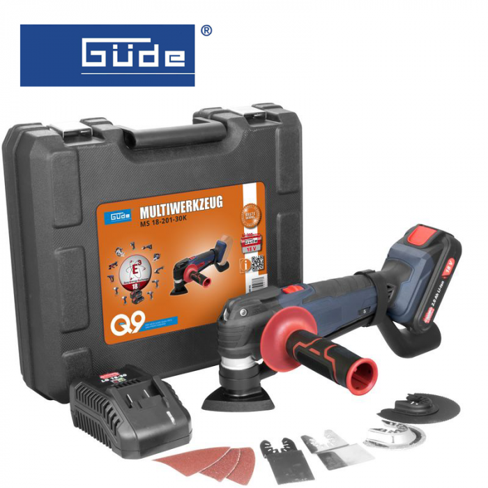Акумулаторен Мултифункционален виброшлайф GUDE MW 18-201-30K / 58516 / 2