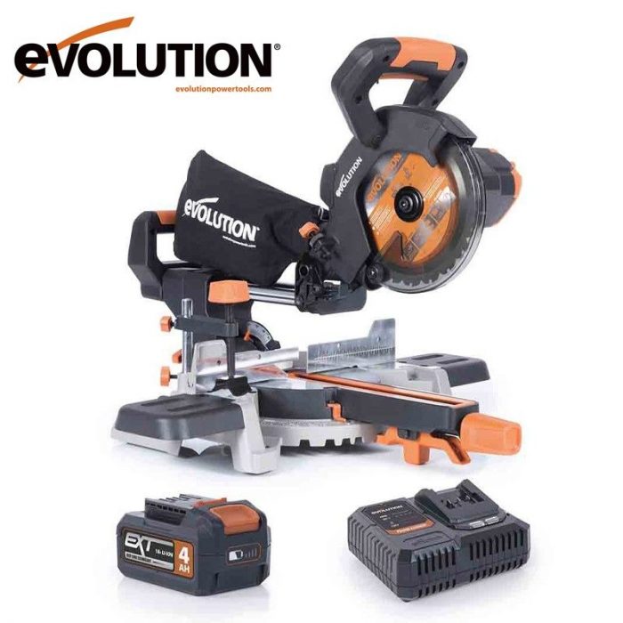 Акумулаторен потапящ циркуляр с изтегляне 185мм, 18V, Evolution R185SMS-Li / 064-0001B / 9