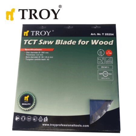 Циркулярен диск / Диск за циркуляр за дърво 40 зъба 305 мм / Troy 25254 / 3