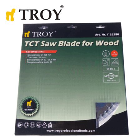 Циркулярен диск / Диск за циркуляр за дърво 60 зъба 305 мм / Troy 25256 / 3