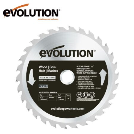 Диск за дърво за циркуляр 185 мм TCT 24 зъба / EVOLUTION GW185TCT-24-7164 / 1