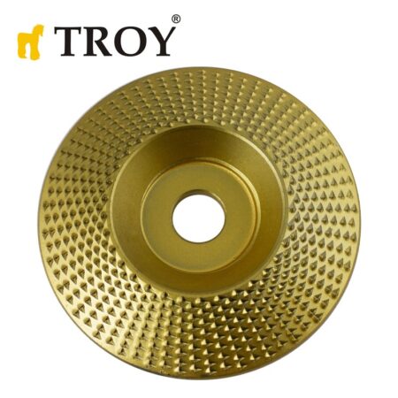 Диск за дърво - за ъглошлайф / Диск за шлайфане на дърво / Troy 25072 / 100 мм - коничен / тртапецовиден 1