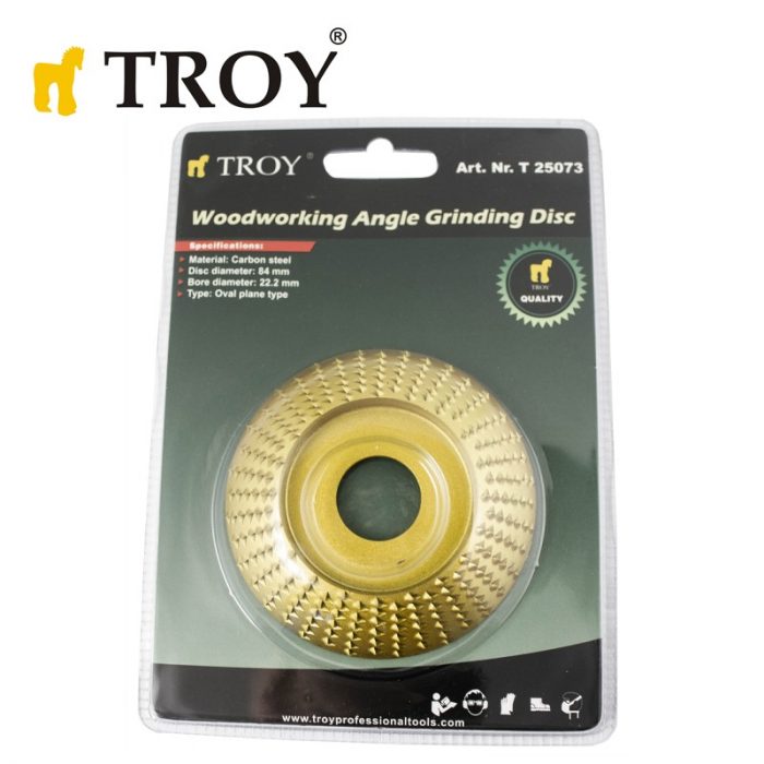 Диск за дърво - за ъглошлайф / Диск за шлайфане на дърво / Troy 25073 / 100 мм - овал - полусферичен профил 3