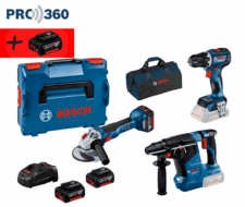 BOSCH Акумулаторен комплект Ъглошлайф GWS 18V-10 + Перфоратор GBH 187 + Винтоверт GSR 18V-90 С 2X5.0 + 1X4.0 + ЧАНТА / 06019J4004GBH+GSR /