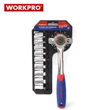 Комплект гедоре ръкохватка с двойно задвижване и вложки 10 части / Workpro W003014 /
