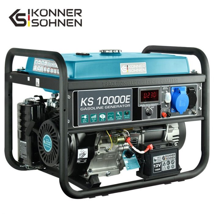 Бензинов Генератор за ток с електрически стартер и AVR, 8kW, 230V / KS 10000E / 2