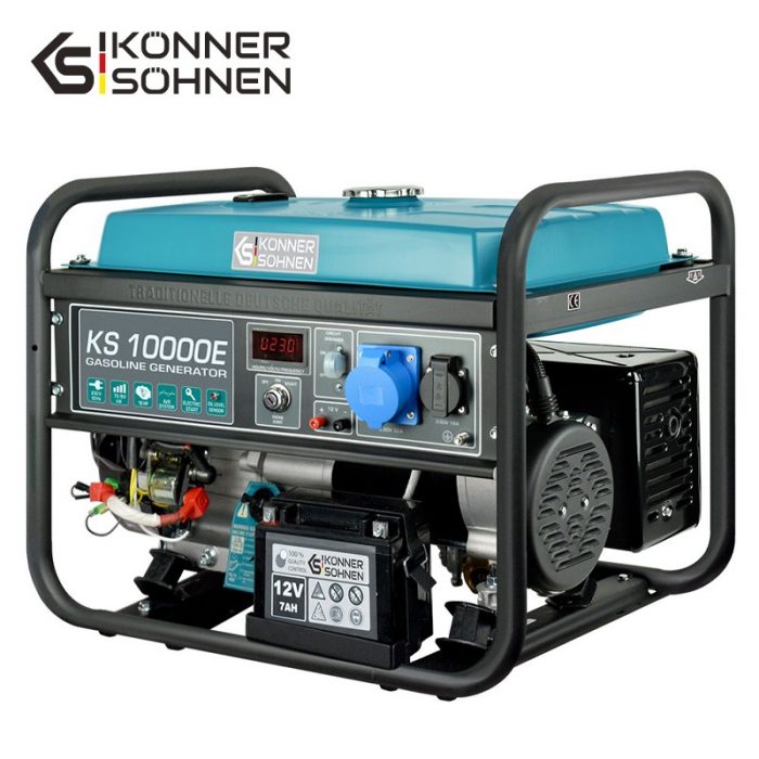 Бензинов Генератор за ток с електрически стартер и AVR, 8kW, 230V / KS 10000E / 3