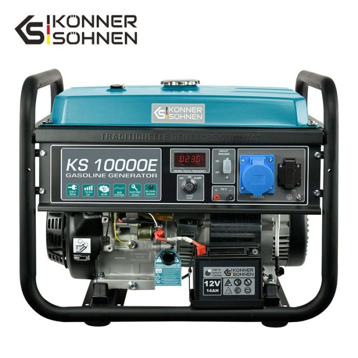 Бензинов Генератор за ток с електрически стартер и AVR, 8kW, 230V / KS 10000E / 1