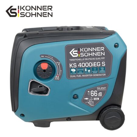 Тих Инверторен Генератор за ток на газ/бензин 4000W / KS 4000iEG S / 5