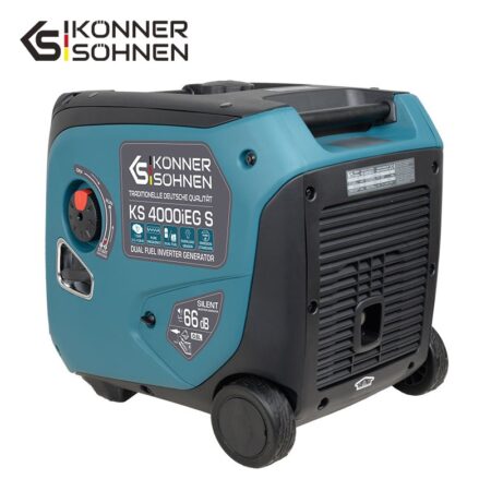 Тих Инверторен Генератор за ток на газ/бензин 4000W / KS 4000iEG S / 6