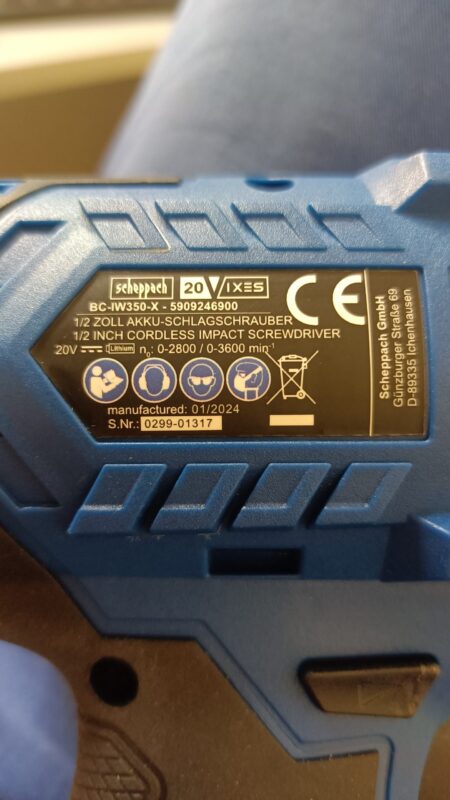 Акумулаторен Ударен Гайковерт Scheppach IXES BC-IW350-X / 5909246900 / 14