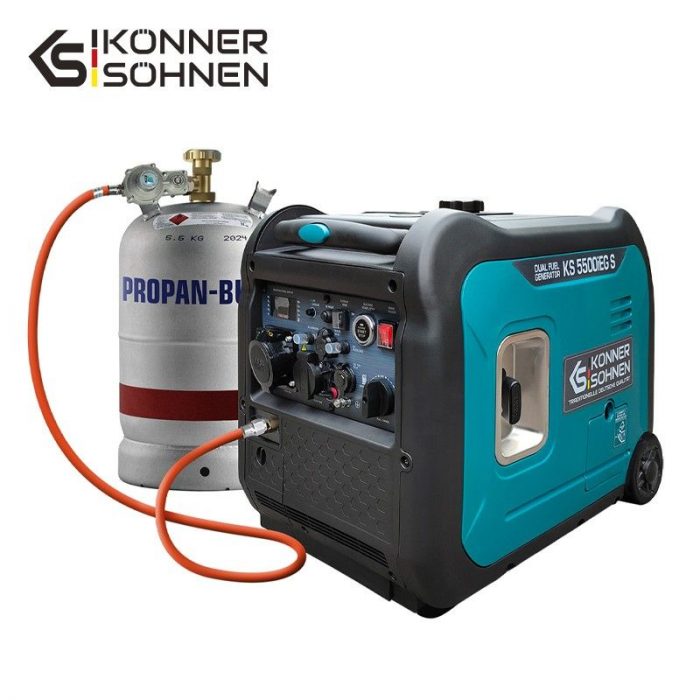 Инверторен генератор за ток на газ/бензин 5500W 230V-5A - монофазен / KS 5500iEG S / 1