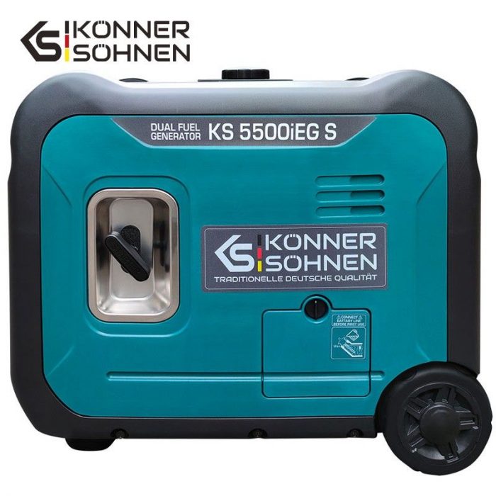 Инверторен генератор за ток на газ/бензин 5500W 230V-5A - монофазен / KS 5500iEG S / 3