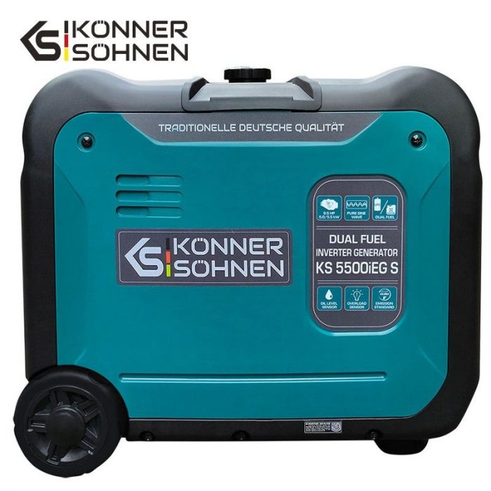 Инверторен генератор за ток на газ/бензин 5500W 230V-5A - монофазен / KS 5500iEG S / 4